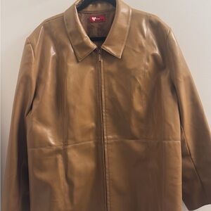 Women’s XXL Tan Faux Leather Jacket